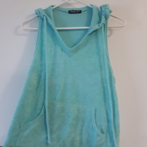 Turquoise Fashion Nova Hooded Tank - Picture 1 of 1